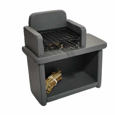Miniature wooden braai set